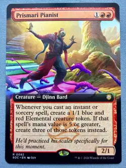Prismari Pianist (Extended Art) - NM - MTG Secrets of Strixhaven SOC #82 Rare - Image 1