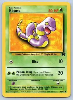 Ekans 56/82 Team Rocket Pokemon LP - Image 1