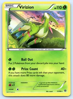 Virizion 12/98 Holo Rare Ancient Origins Pokemon 2015 NM - Image 1