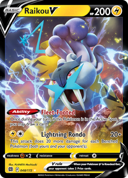Raikou V 048/172 Holo V Rare Brilliant Stars NM/M Pokemon - Image 4