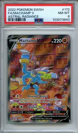 Pokemon Sword & Shield Astral Radiance Machamp Alternate Full Art #172/189 PSA 8 - Image 1