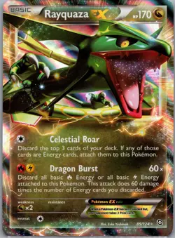 Rayquaza EX 85/124 Dragons Exalted Pokemon TCG Holo EX Rare NM - Image 1