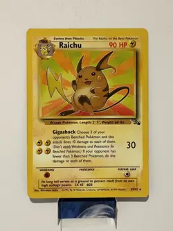 Pokemon TCG Raichu 29/62 Fossil Vintage WOTC Non Holo Rare LP - Image 1