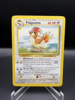 Pidgeotto 22/102 Rare Base Set Unlimited Pokemon LP - Image 1