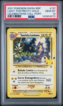 PSA 10 Portuguese Light Toxtricity #137 Pokemon 25th Anniversary Promo Card - Image 1