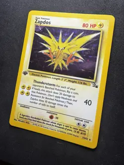 Pokemon TCG Zapdos Fossil Holo Card 15/62 Vintage 1999 WOTC 1st Edition - Image 2