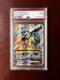M Blastoise EX 102/108 (PSA 9) - XY Evolutions - Mega Pokemon - MINT - Image 1