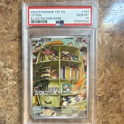 Pokemon TCG Litten 167/162 Temporal Forces Illustration Rare Holo PSA 10 EN - Image 1