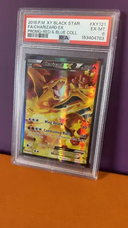 2016 Charizard EX XY121 Red & Blue Collection Black Star Promo Pokemon PSA 6 - Image 1