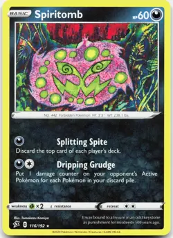 Spiritomb Rare Rebel Clash 116/192 LP Pokemon - Image 1