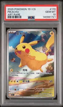 2025 POKEMON CHINESE PIKACHU 151C 170/151 AR PSA10 - Image 1