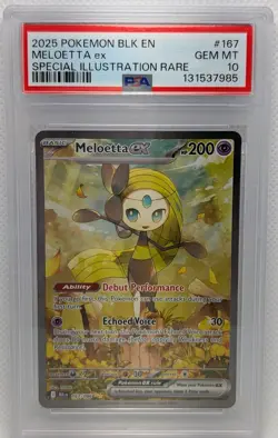 PSA 10 Meloetta EX 167/086 SIR | Pokemon Scarlet Violet Black Bolt | GEM MINT 10 - Image 1