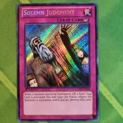 Solemn Judgement LCYW-EN152 1st Edition Secret Rare Yugioh! LP - Image 1