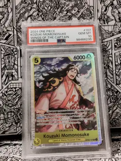 2024 One Piece OP06 Wings Of The Captain #107 Kozuki Momonosuke PSA 10 - Image 1