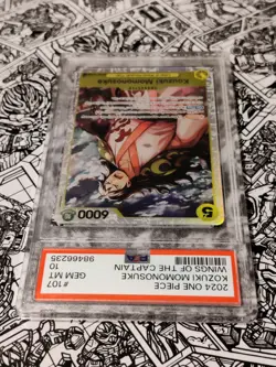 2024 One Piece OP06 Wings Of The Captain #107 Kozuki Momonosuke PSA 10 - Image 3