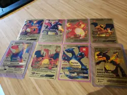 8 Pokemon Charizard Gold Foil Art Cards - Image 2