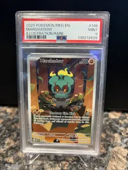 Marshadow Mega Evolution Holo Card 146/132 English Edition PSA 9 - Image 1