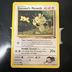 Giovanni's Meowth - 43/132 Regular English Gym Challenge Pokemon Card - Image 1
