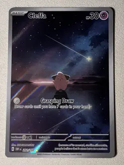Pokemon TCG Cleffa 202/197 SV03 Obsidian Flames Illustration Rare Holo English - Image 1