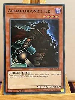 Armageddonritter RA03-DE002 Super Rare Deutsch NM YUGIOH - Image 1