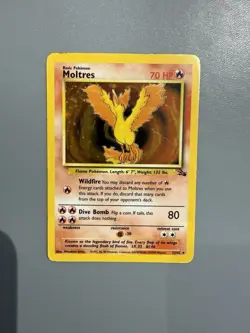 Pokemon Moltres 12/62 Holo Rare Fossil Set 1999 WOTC Vintage Original Card - Image 1