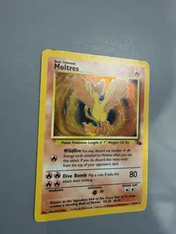 Pokemon Moltres 12/62 Holo Rare Fossil Set 1999 WOTC Vintage Original Card - Image 3