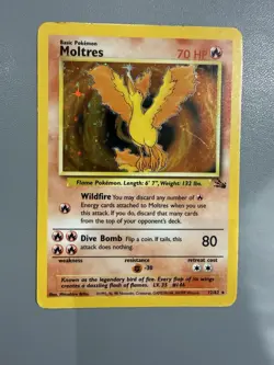 Pokemon Moltres 12/62 Holo Rare Fossil Set 1999 WOTC Vintage Original Card - Image 5