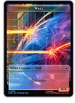 Wall Token (0001) // Moloid Token (0013) Foil Marvel Super Heroes MTG - Image 1