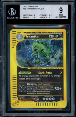 Pokemon EXPEDITION - #29/165 Tyranitar - Holo - ENG - BGS 9 MINT SWIRL - Image 1