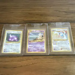 Japanese Pokemon TCG Holo 3-Card Lot Neo Genesis Fossil Lugia Slowking Ditto - Image 1
