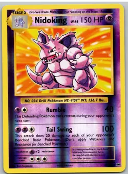 Nidoking 45/108 Holo Rare Evolutions Pokemon Reverse Holo - Image 1