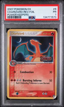 2007 POKEMON EX POWER KEEPERS #6 CHARIZARD-HOLO PSA 1 Stamped Low Pop - Image 1