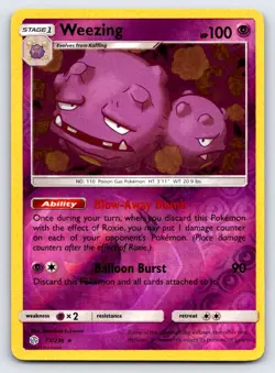 Weezing 77/236 Rare Cosmic Eclipse Pokemon Reverse Holo Lightly Played - Image 1
