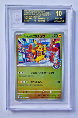 2025 POKEMON JAPANESE SCARLET & VIOLET PROMOS #289/SV-P FUKUOKA'S PIKACHU BGS 10 - Image 1