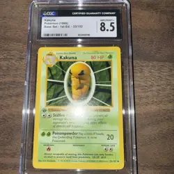 Pokemon TCG 1999 Kakuna 033/102 Base Set Shadowless Regular 1st Edition CGC 8.5 - Image 2