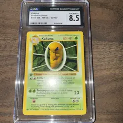 Pokemon TCG 1999 Kakuna 033/102 Base Set Shadowless Regular 1st Edition CGC 8.5 - Image 3