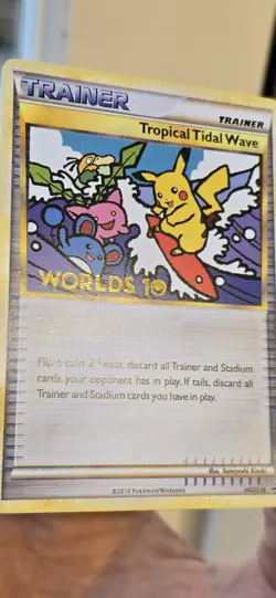 Pokemon Worlds 10 Tropical Tidal Wave Trophy Card HGSS18 - Image 1