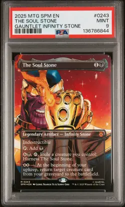 2025 MTG MARVEL'S SPIDER-MAN #0243 THE SOUL STONE PSA 9 - Image 1