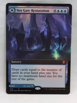 Foil Sea Gate Restoration Extended Art Zendikar Rising 333 NM - Image 1