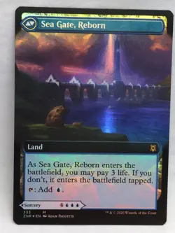 Foil Sea Gate Restoration Extended Art Zendikar Rising 333 NM - Image 2