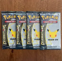 Pokemon TCG Celebrations Booster Pack Lot of 4 English 2021 25th Anniversary - Image 1