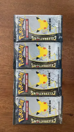 Pokemon TCG Celebrations Booster Pack Lot of 4 English 2021 25th Anniversary - Image 2