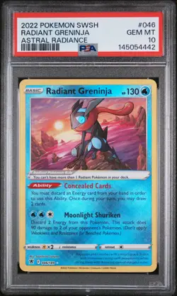 2022 POKEMON SWORD & SHIELD ASTRAL RADIANCE #046 RADIANT GRENINJA PSA 10 - Image 1