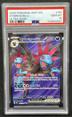 2025 Pokemon WHT EN - White Flare - Hydreigon ex - Ultra Rare - 161 - PSA 10 - Image 1
