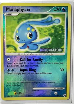 Pokemon TCG Manaphy 9/130 Diamond & Pearl Reverse Holo Burger King Promos - Image 1