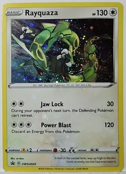 Swirl 🌀 Rayquaza SWSH029 Cosmos Holo Bleed Error Rare Pokemon TCG Black Star ✨ - Image 2