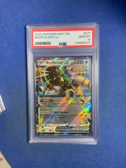 2025 POKEMON WHT EN-WHITE FLARE #077 BOUFFALANT EX PSA 10 - Image 1