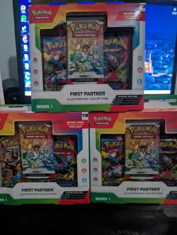 Pokemon TCG First Partner Illustration Collection Series 1 Box - 3 count - Image 1