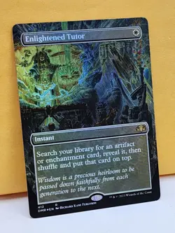 1x FOIL BORDERLESS ALT ART Enlightened Tutor, NM, DMR, Magic: the Gathering, MtG - Image 1