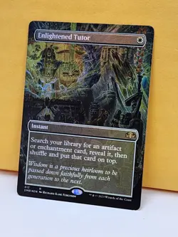 1x FOIL BORDERLESS ALT ART Enlightened Tutor, NM, DMR, Magic: the Gathering, MtG - Image 2